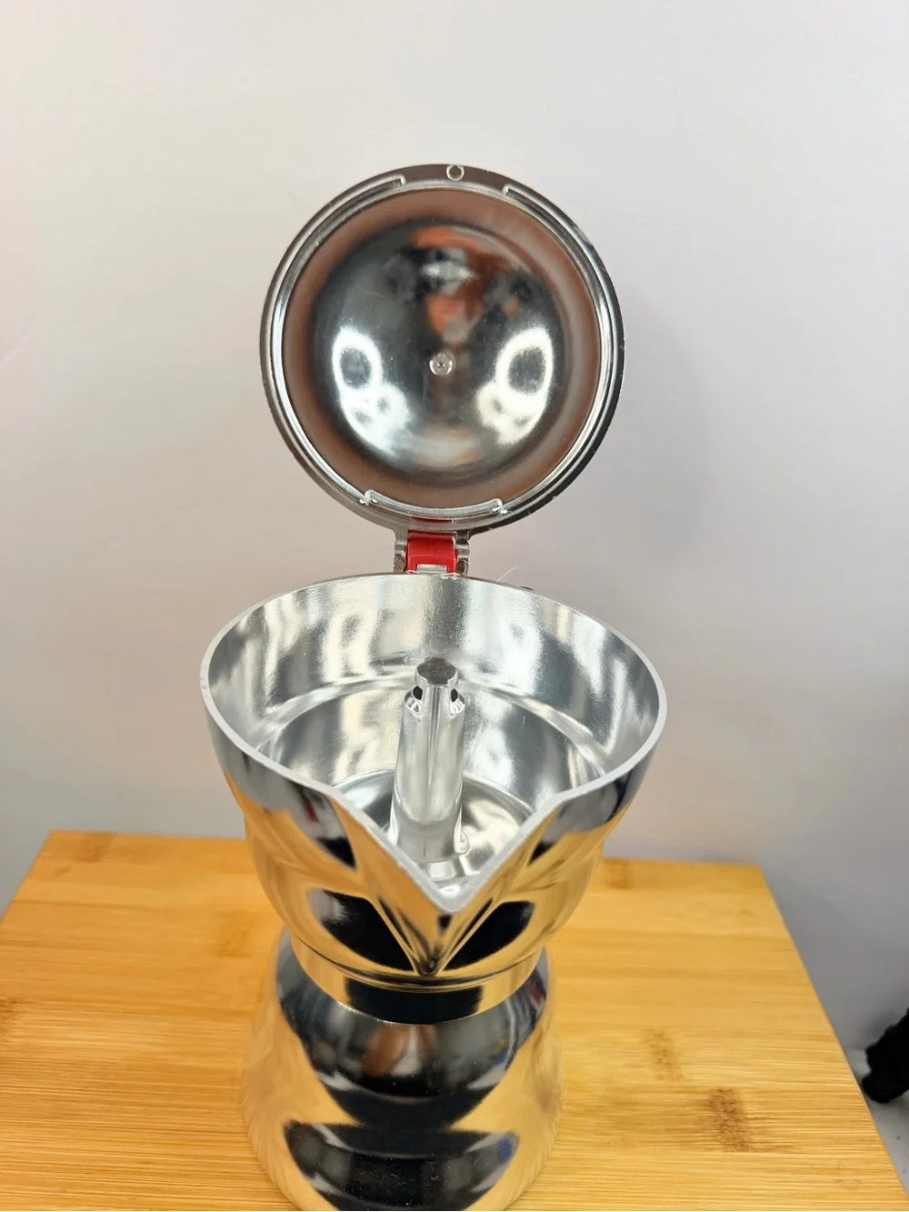 NEW Moka Alessi Espresso Coffee Maker 6 Cup SPECIAL EDITION Red Mendini Aluminum